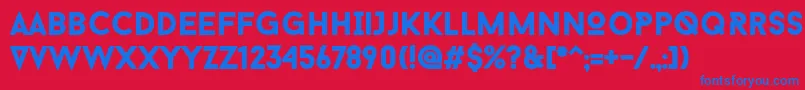フォントBaronNeueBlack – 赤い背景に青い文字