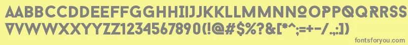 フォントBaronNeueBlack – 黄色の背景に灰色の文字