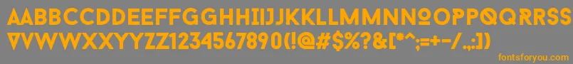 フォントBaronNeueBlack – オレンジの文字は灰色の背景にあります。