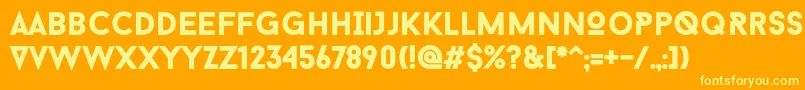 BaronNeueBlack Font – Yellow Fonts on Orange Background