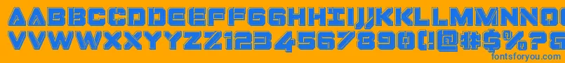 Dominojackbevel Font – Blue Fonts on Orange Background