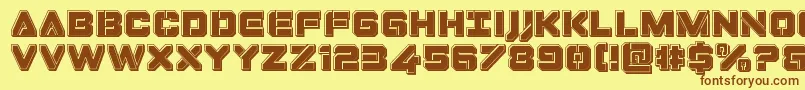 Dominojackbevel Font – Brown Fonts on Yellow Background