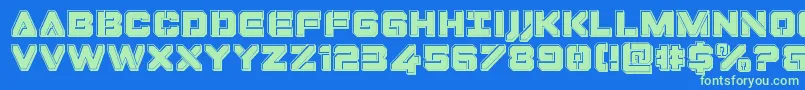 Dominojackbevel Font – Green Fonts on Blue Background