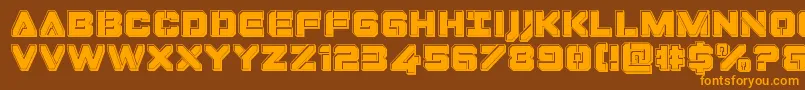 Шрифт Dominojackbevel – оранжевые шрифты на коричневом фоне