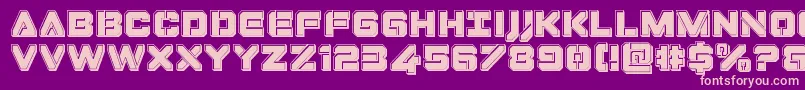 Fonte Dominojackbevel – fontes rosa em um fundo violeta