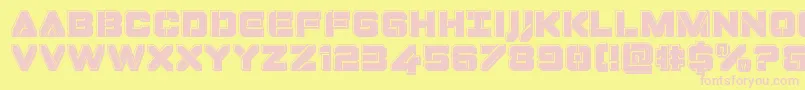 Fonte Dominojackbevel – fontes rosa em um fundo amarelo