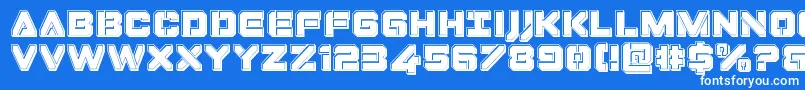 Dominojackbevel Font – White Fonts on Blue Background