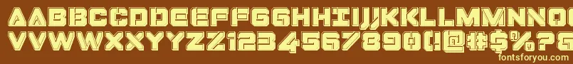 Шрифт Dominojackbevel – жёлтые шрифты на коричневом фоне