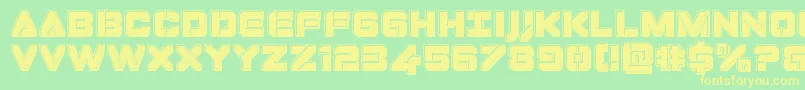 Dominojackbevel Font – Yellow Fonts on Green Background
