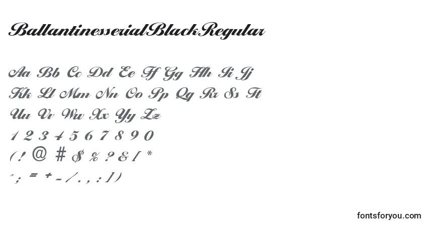 Шрифт BallantinesserialBlackRegular – алфавит, цифры, специальные символы