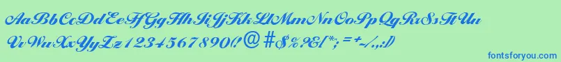 BallantinesserialBlackRegular Font – Blue Fonts on Green Background