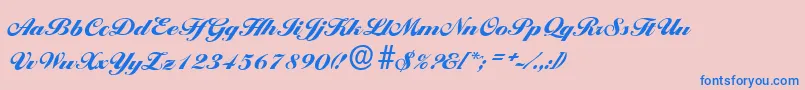 BallantinesserialBlackRegular Font – Blue Fonts on Pink Background