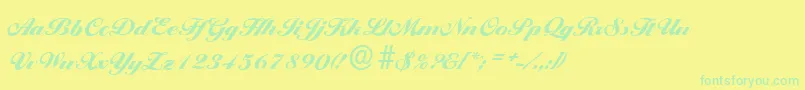BallantinesserialBlackRegular Font – Green Fonts on Yellow Background