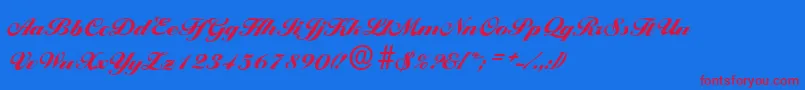BallantinesserialBlackRegular Font – Red Fonts on Blue Background
