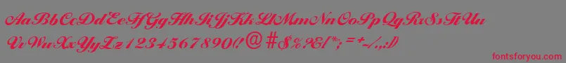 BallantinesserialBlackRegular Font – Red Fonts on Gray Background