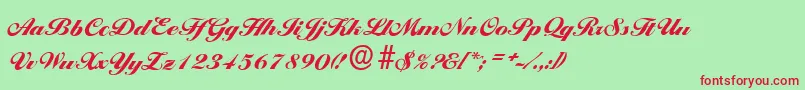 BallantinesserialBlackRegular Font – Red Fonts on Green Background
