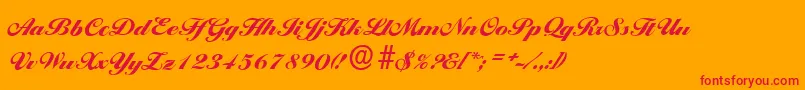 BallantinesserialBlackRegular Font – Red Fonts on Orange Background