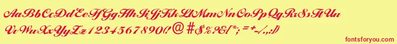 BallantinesserialBlackRegular Font – Red Fonts on Yellow Background