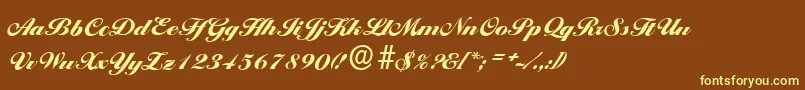 BallantinesserialBlackRegular Font – Yellow Fonts on Brown Background