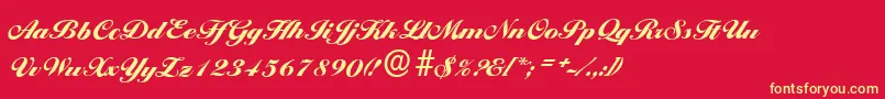BallantinesserialBlackRegular Font – Yellow Fonts on Red Background