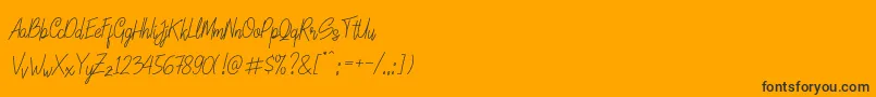 Fonte LinoleoScript – fontes pretas em um fundo laranja