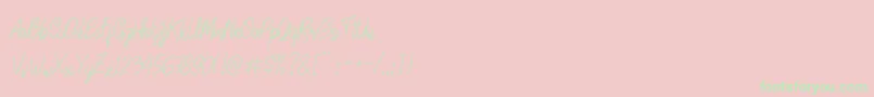 LinoleoScript-Schriftart – Grüne Schriften auf rosa Hintergrund