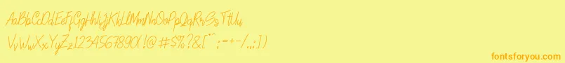 Fonte LinoleoScript – fontes laranjas em um fundo amarelo
