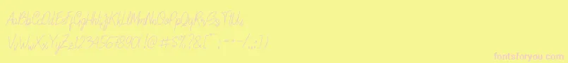 LinoleoScript Font – Pink Fonts on Yellow Background