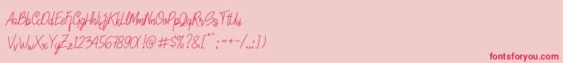 LinoleoScript Font – Red Fonts on Pink Background