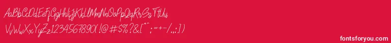 Czcionka LinoleoScript – białe czcionki na czerwonym tle