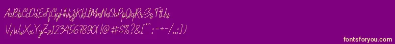 fuente LinoleoScript – Fuentes Amarillas Sobre Fondo Morado