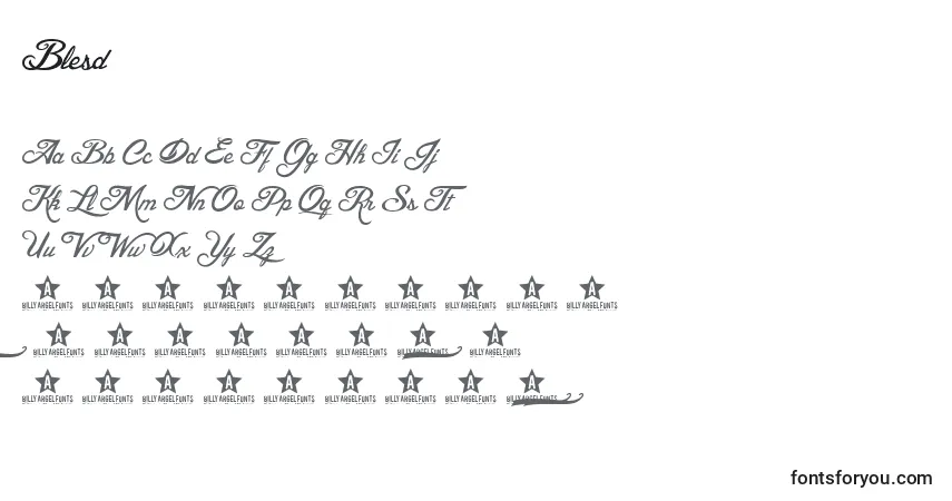 A fonte Blesd – alfabeto, números, caracteres especiais