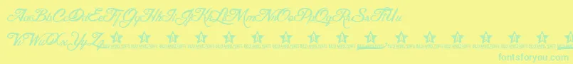 Blesd Font – Green Fonts on Yellow Background