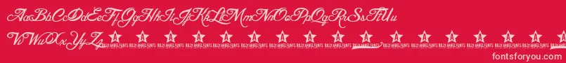 Blesd Font – Pink Fonts on Red Background