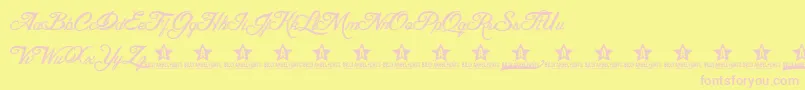 Blesd Font – Pink Fonts on Yellow Background