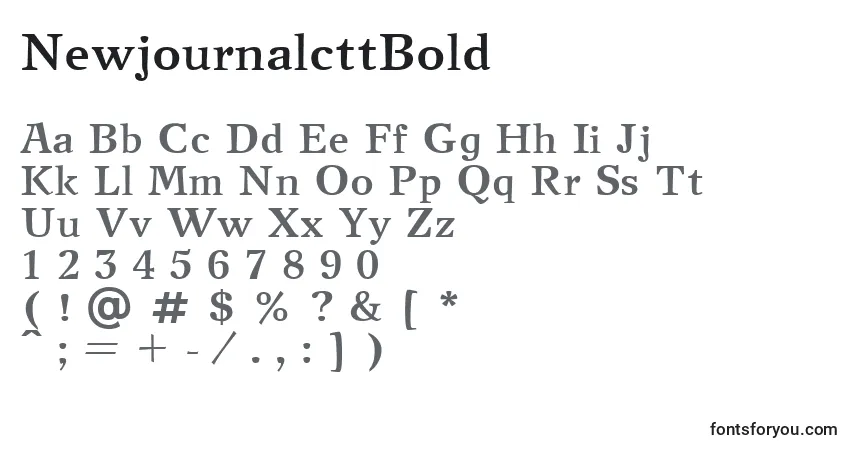 Шрифт NewjournalcttBold – алфавит, цифры, специальные символы