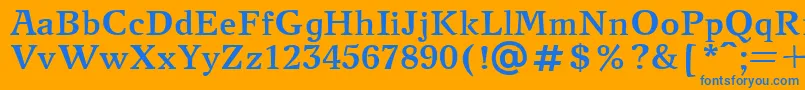 NewjournalcttBold Font – Blue Fonts on Orange Background