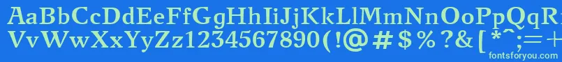 NewjournalcttBold Font – Green Fonts on Blue Background