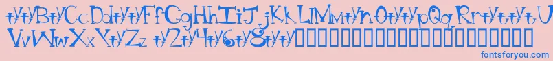 fuente BtBongBlastedAliensTrialTrialVersion – Fuentes Azules Sobre Fondo Rosa