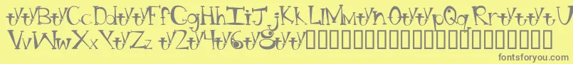 BtBongBlastedAliensTrialTrialVersion Font – Gray Fonts on Yellow Background