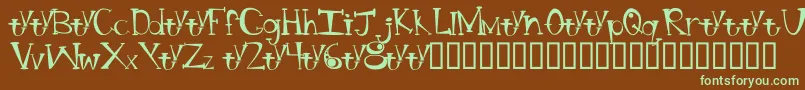 BtBongBlastedAliensTrialTrialVersion Font – Green Fonts on Brown Background