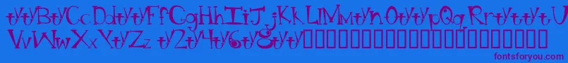 BtBongBlastedAliensTrialTrialVersion-Schriftart – Violette Schriften auf blauem Hintergrund