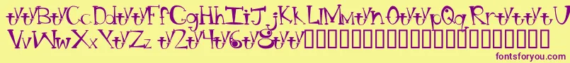 Police BtBongBlastedAliensTrialTrialVersion – polices violettes sur fond jaune