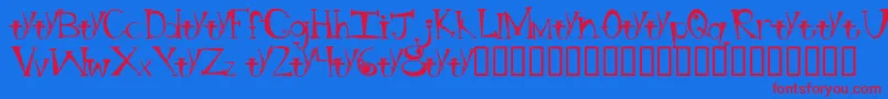BtBongBlastedAliensTrialTrialVersion Font – Red Fonts on Blue Background