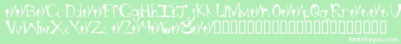 フォントBtBongBlastedAliensTrialTrialVersion – 緑の背景に白い文字