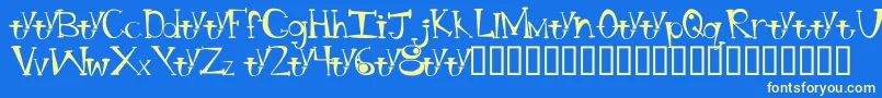 BtBongBlastedAliensTrialTrialVersion Font – Yellow Fonts on Blue Background