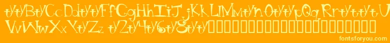 フォントBtBongBlastedAliensTrialTrialVersion – オレンジの背景に黄色の文字