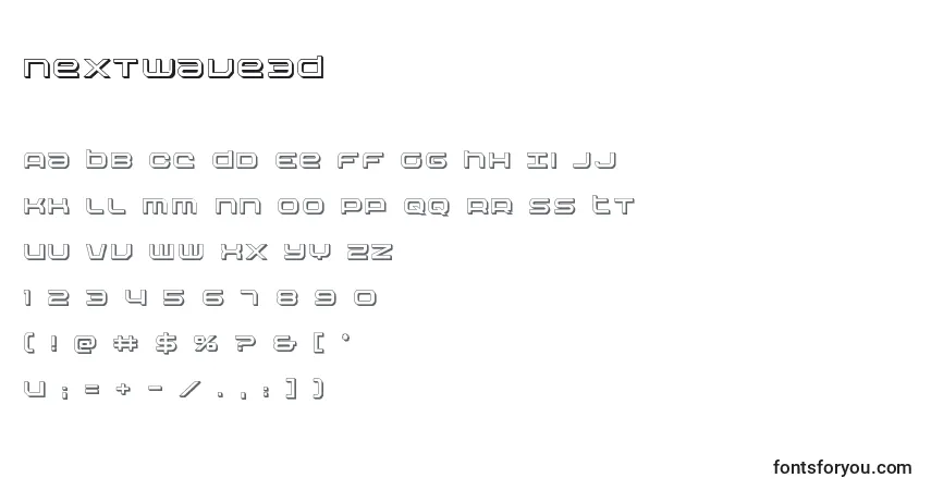 Fuente Nextwave3D - alfabeto, números, caracteres especiales