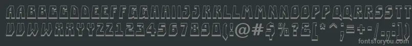 フォントASimplerprspsh – 黒い背景に灰色の文字