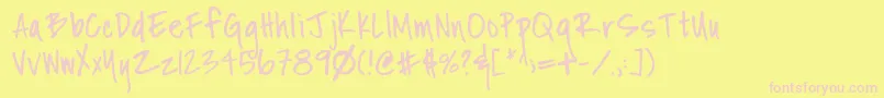フォントFhNicole – ピンクのフォント、黄色の背景